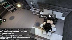 That Roblox cum-loving slut with the big ass ended up completely soaked