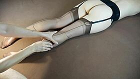 the story of soles massage on horny milf in nylon stockings with tickling