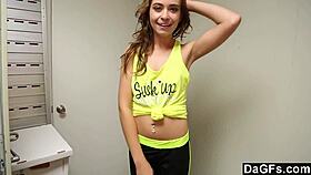dagfs - cute brunette rides a hard cock