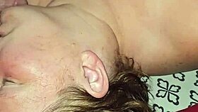 Milf sucks hard cock intensely.