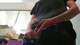 Jerking Off At Desk Too Risky, Head To Bathroom