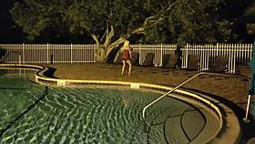 stripping outdoors at night