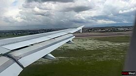 Public airplane flashing leads to quick cum from beautiful girl