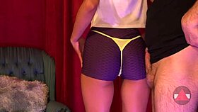 i rubed my hard cock on her filipina ass and thong