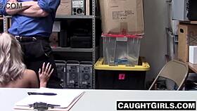 i disciplined this teen suspect alice nicole with cum in her mouth she was so silly thinking she could steal