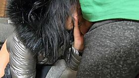 Milfycalla's Deep Blowjob And Cum Play In Hooded Jacket And Shiny Boots.