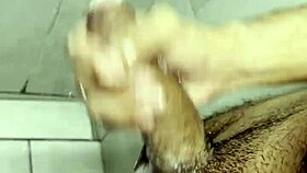 Masturbating dirty in the gym bathroom for first time pleasure