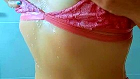 beautiful tanned latina girls shower after a beach day