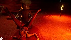 wild life - big ass big tit curvy white milf serenia dresses up like a slut and fucks her big black dick nero by the fire