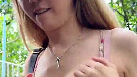 Asian girl squirts on mountain!