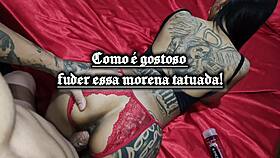 I fuck my tattooed brunette partner hard