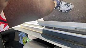 Petite ebony cheats on her white boyfriend?