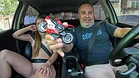 a mineira estela silva getting fucked in the car during the ride, pov first time