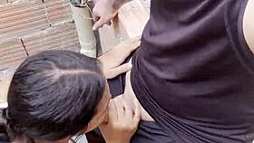 oh, that colombian slut lets herself get fucked in risky public and walks the whole street with semen!