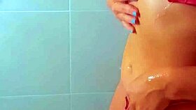 beautiful tanned latina girls shower after a beach day