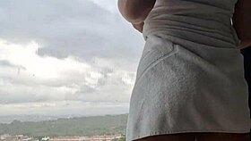 after shower getting hot orgasm near window