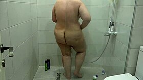 Hairy pussy or shaved cunt vote mature bbw shaves her big pussy and fat thighs and juicy ass and she washes in the shower homemade fetish