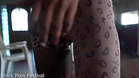 horny skinny african chick rides lover's cock