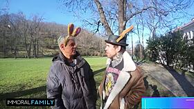 easter bunny sluts katy and mia get stuffed in wild egg hunt