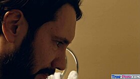 hot woman enjoys wet pussy railing in bathroom