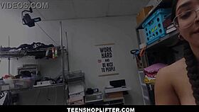 Petite latina teen caught shoplifting orgasms during sex