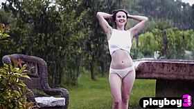 wet and hot rita y flaunts amazing body in outdoor striptease for playboy