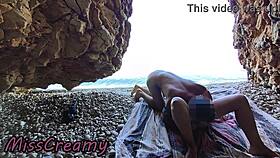 Flashing My Pussy In Front Of A Guy In Public Nudist Beach And He Fucks Me And Gives Blowjob - Its Very Risky - Misscreamy