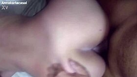 Naughty guy fucks skinny girl's ass with big cock.