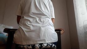 hot secretary masturbates in office