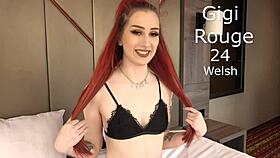 The Welsh redhead RIMS the BIG COCK during casting, but finds it TOO MUCH.