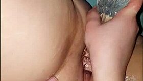 why does this chubby teen masturbate with her glass dildo?