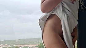 after shower getting hot orgasm near window