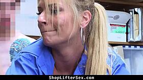 lp officer catches shoplifter and fucks him roughly in garage