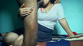 cute desi girlfriend enjoys intimate moment with lover