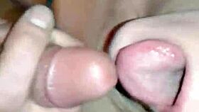 She sucks his cock close up in homemade video