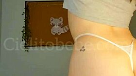 Bailando Con Microtanga Blanca Hilo Mostrando La Cola Bien Abierta Trailer