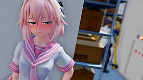 is astolfo cumming with that big cock?