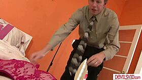 sniffing her panties then fucking her