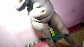 In front of my husband, my curvy girlfriend shows her saggy big natural tits