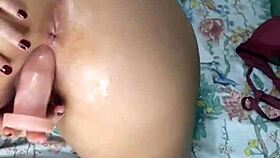 redhead wife flashes in video call for clients then husband joins