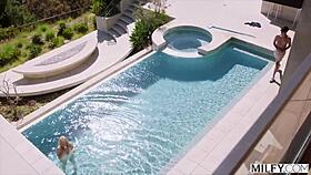 Milfy Busty Blonde Milf Laura Bentley Cant Resist Pool Boys Thick Cock