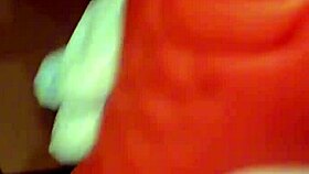 Deep throating my sex toy in stockings like a slave until it gets nasty