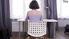 Tiny Perv Darcy Dark Finger Fucking Her Pink Shaved Box