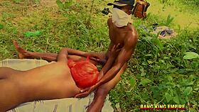 ebony latina explores garden village threesome