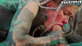 Is this alternative girl's high-heeled ass wrecking with bwc anal facial gapes?