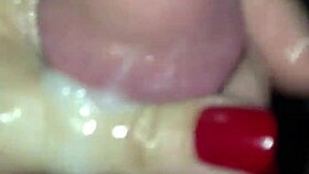 Red nail hand cum tease?
