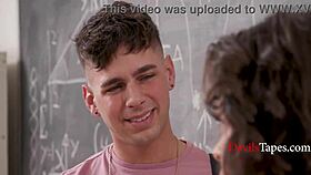 Latina teacher in classroom shouldn't but did let student ass fuck her!