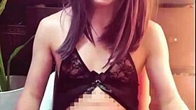 Beautiful Asian Ladyboy Crossdressing in Public Toilet, Quietly Masturbating Anal 😊