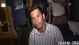 guys gangbang cute chicks hard at night club