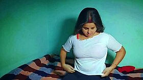 cute desi girlfriend enjoys intimate moment with lover